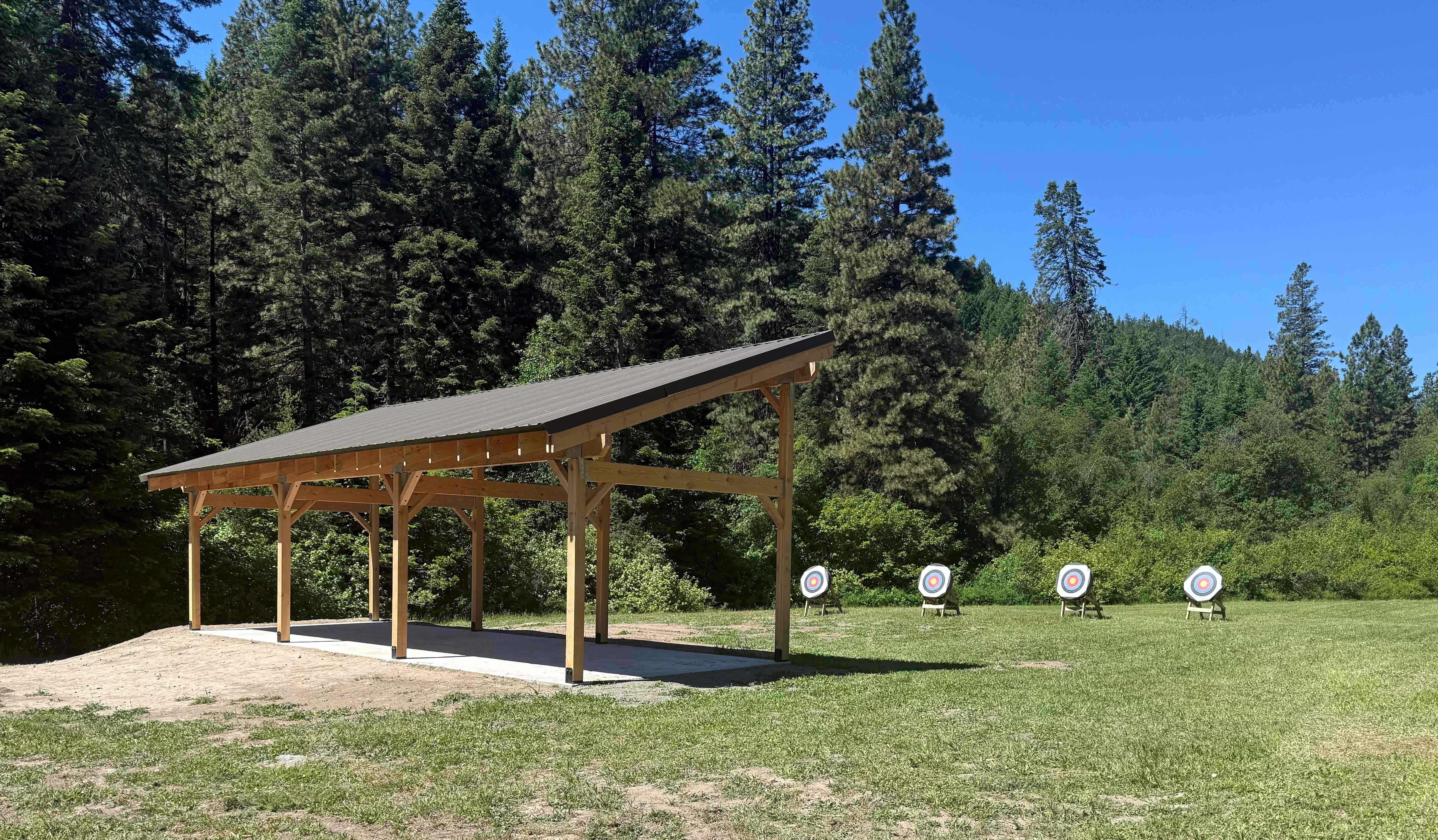 covered area and archery targets